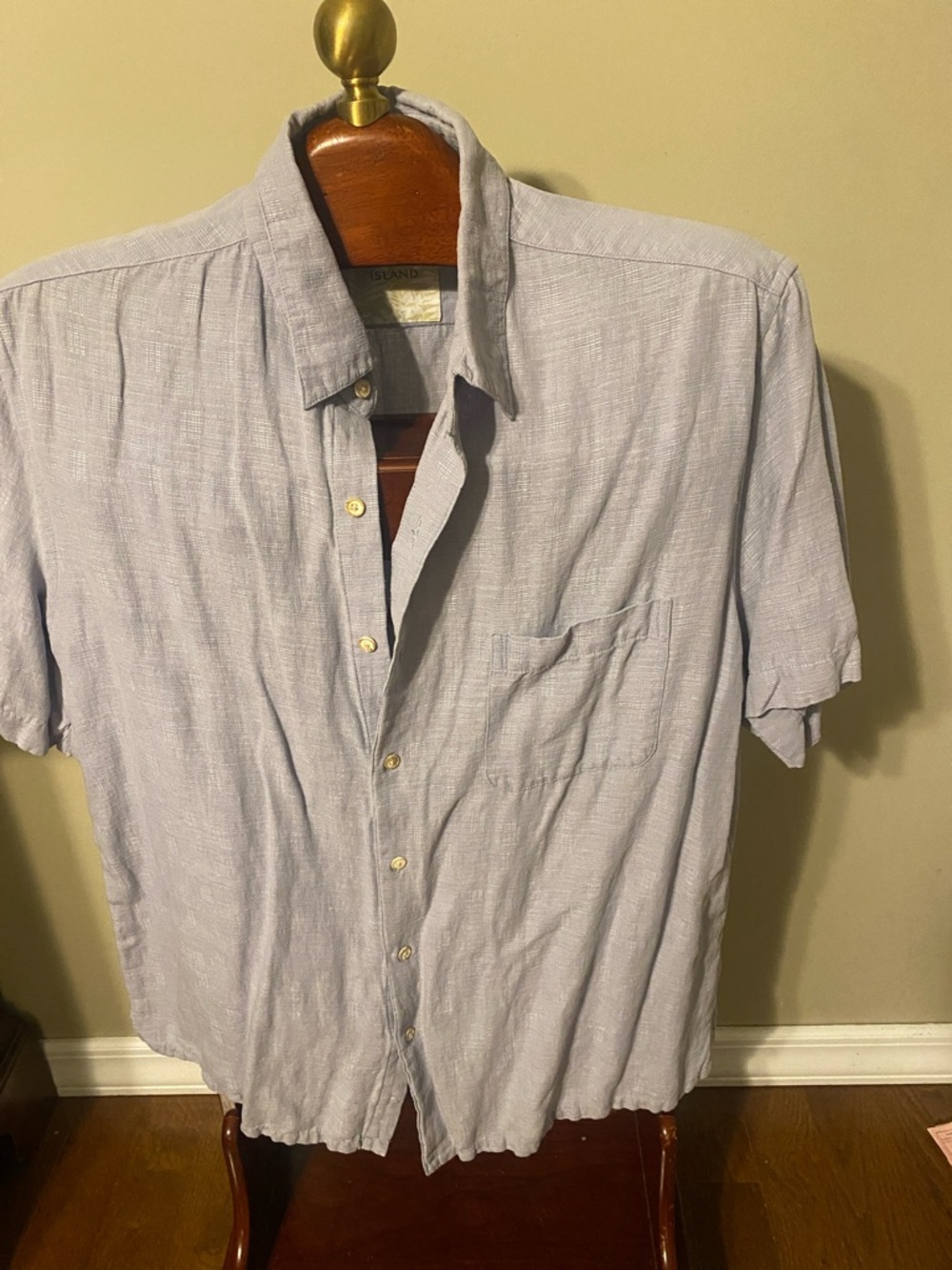 Men's Short-Sleeve Button-Up Shirt in Light Blue